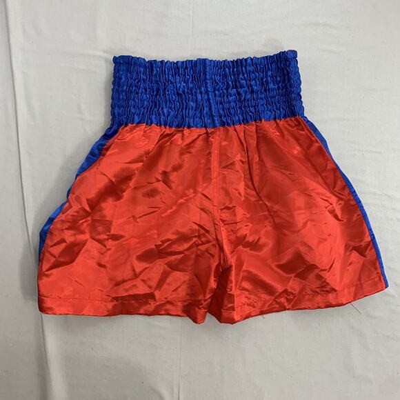Thai Boxing Shorts Satin Red & Blue Adult Size L - Picture 2 of 7
